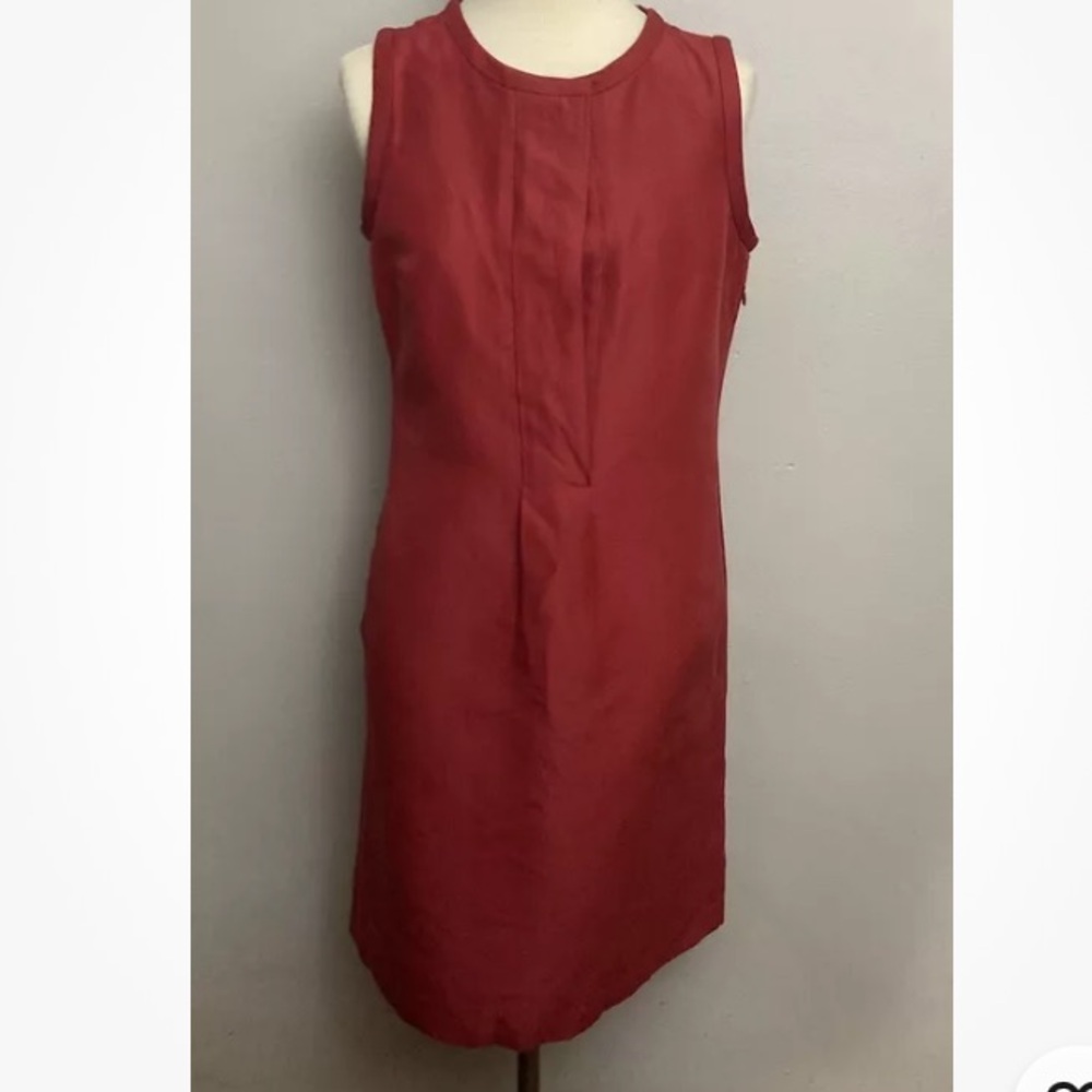 10-4 Talbots Red Dress sheath Sleeveless 6